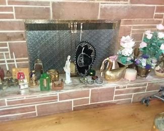 FIREPLACE WITH SOME MASONIC ITEMS AS WELL AS A MASONIC HAT AND APRON. AND TAKE A LOOK AT THAT SOMBRERO, WE GOT 2 OF THEM!