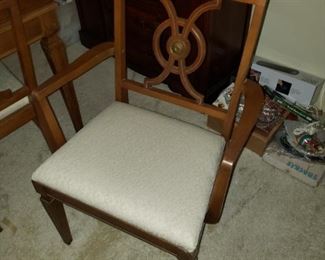 Beautiful chairs with metal center medallion