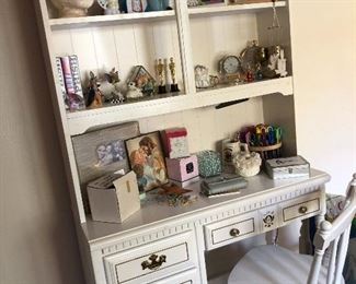 On To Bedroom Two...A Beautiful White Bedroom Set...Including A Desk with Hutch...