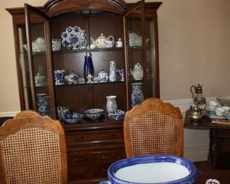 China cabinet and dining table and chairs