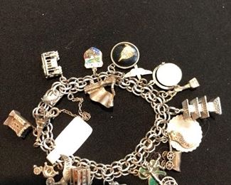 Sterling silver charm bracelet 
