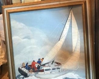 FRAMED SAIL BOAT PICTURE