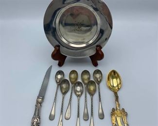 Sterling Silver Plate and Utensils