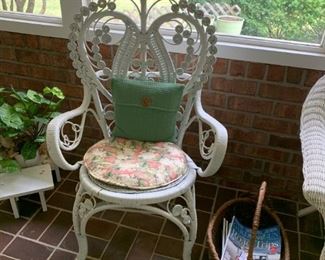 #15 wicker chair w curly back   $ 30.00