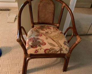 #23 rattan and woven cushion side chair   $ 75.00