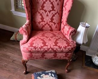 #31 (2) coral wing back chairs by Farington 2@ 125 ea.