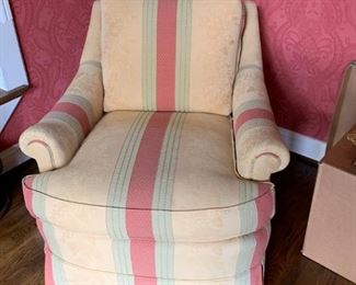 #48 yellow reddish strip club chair   $ 75.00