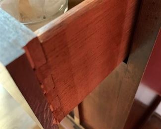 #49 mahogany cabinet w 2 drawers and 2 doors with Asian look 30x14x30  $ 275.00