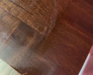 #49 mahogany cabinet w 2 drawers and 2 doors with Asian look 30x14x30  $ 275.00