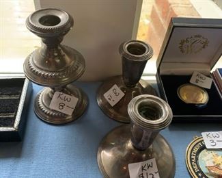 #80 silver candle holders (4) total   $ 40.00