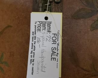 #72 3-panel hand painted screen  $ 150.00