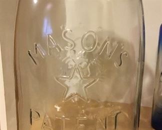 Large antique mason jar