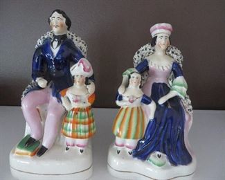 Prince Albert / Queen Victoria & Royal Daughters (Pair) Staffordshire circ. 1860