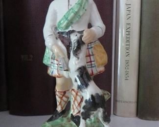 Staffordshire Figure in Tartan Kilt with Dog