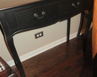 2 Drawer Black Console Table