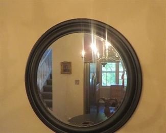 Round Black Framed Mirror