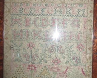 Needlework Sampler - Alphabet Lines
Signed & Dated 1768