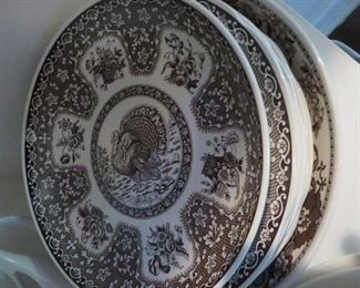 Festival Brown Turkey Spode plates