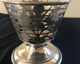 English Pierced Sterling Silver Footed Bowl