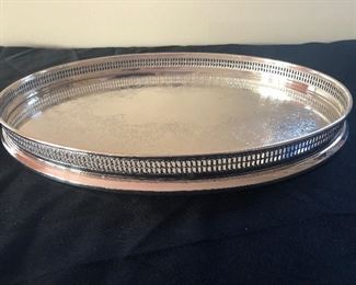 Silver Plate Gated Tray Italy