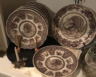 Festival Brown Turkey Spode plates