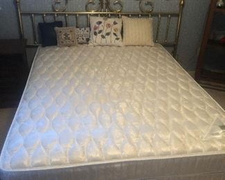 King Brass Bed and Queen Mattress Set