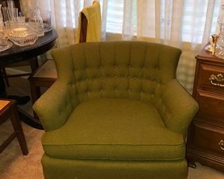 Green upholstered chair