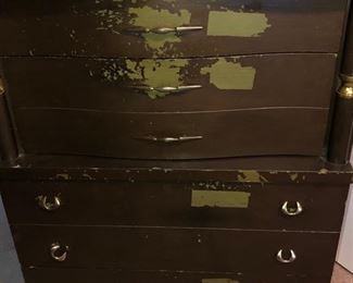 Wooden 6 drawer chest of drawers