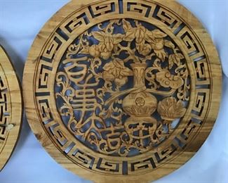 Asian wood CarvingsAsian carved art and Compass on Map         https://ctbids.com/#!/description/share/272341