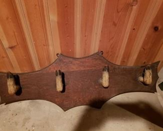 Taxidermy hooves coat rack
