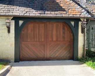 Two sets of Cedar Single Insulated Garage Doors with Motors