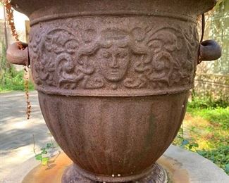 Pair of Imported French Cast Iron Medusa Planters