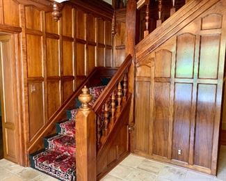 Gorgeous Walnut Paneling, Balusters & Balustrades