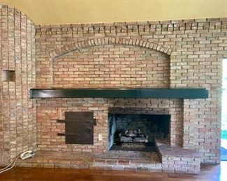 Large Mantel with Iron Door
