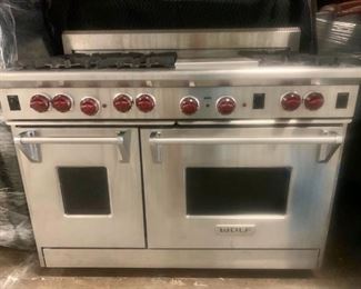 48" Wolf 6 Burner Dual Fuel Gas Range with Griddle ($5,200)
