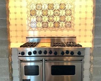 48" Six Burner Dual Fuel Viking Range with Griddle and Vent Hood ($6,000)