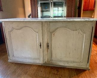 French  Antique "Island" Cabinet with Marble Top