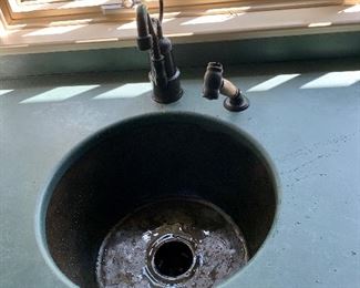 Herbeau Sink & Faucet with Wood Handle Sprayer