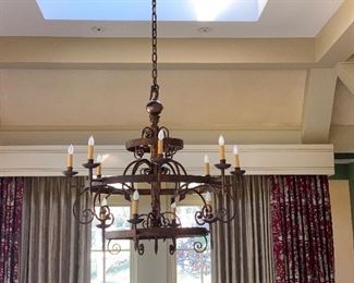 Pair of Fabulous Two Tier Custom Chandeliers