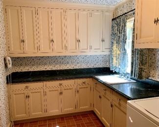 Laundry Room (Inset Door) Cabinets, Porcelain Sink, Faucet & Countertops