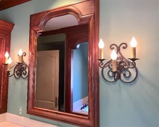 Mirror & Pair of Sconces
