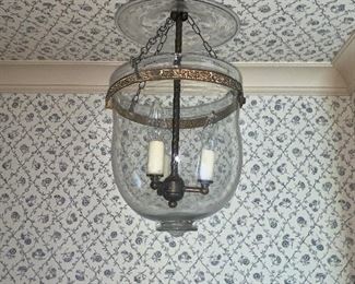Fabulous Hand Blown Georgian Bell Jar Glass Lanterns - Some Etched