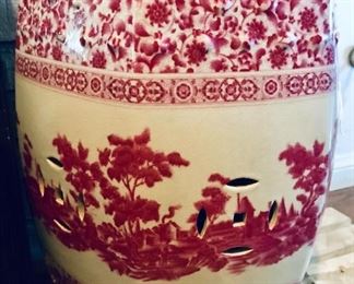 Vibrant porcelain garden stool