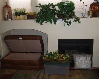 Ottoman & Greenery & Vases