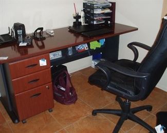 Bushes Desk & File Cabinet, Chair