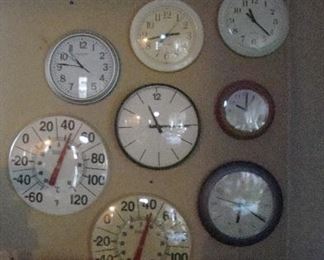 Clocks, temperature gages