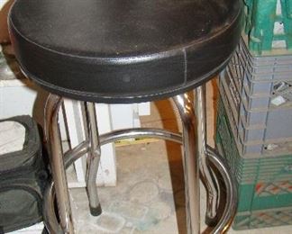 Black and metal stool