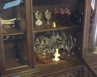 china cabinet with display items 