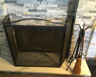 fireplace screen & tools