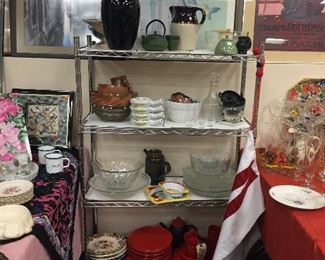 Dishes, pitchers, artwork